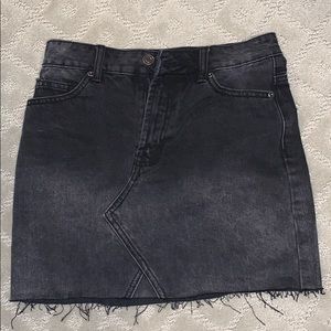 Black denim skirt